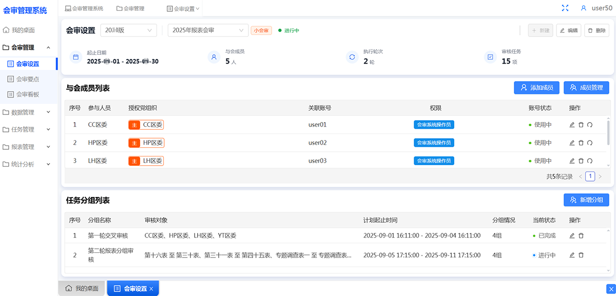 会审设置明确分工